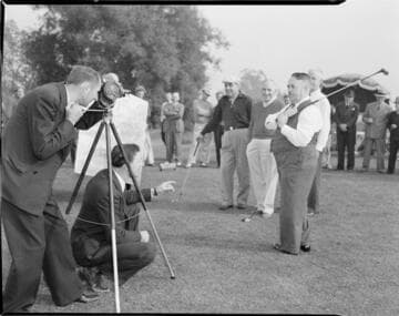 Frank L. Shaw, dedication of the Griffith Park Golf Club and Course, Los Angeles. 1937