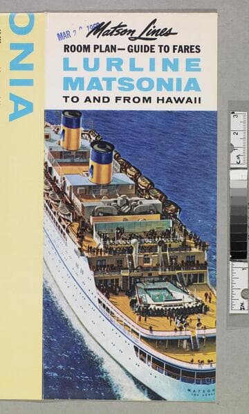 Room plan -- guide to fares : Lurline, Matsonia to and from Hawaii