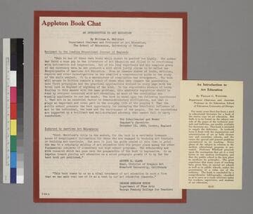 Two publisher's advertisements for a book entitled An Introduction to Art Education by William G. Whitford