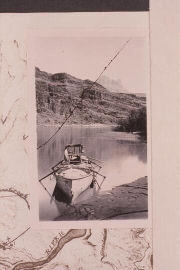 The "Emma Dean" with Powell's throne.  About Mile 74 1/2 below Unkar Rapid