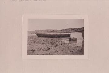 Probably a boat used in the drilling of the River bed for gold gravels in 1898.  In Glen Canyon