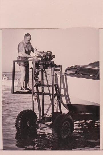 Seth Smith with his motorized trailer launching boat into Gulf of California