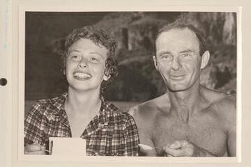 Nancy Streator and Norm Nevills at end of run of 1948; Lake Mead