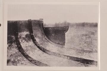 Detail of the hull of the "Explorer" showing the iron patch covering the slot in the startboard side of the vessel's transom that made positive identification of the hull