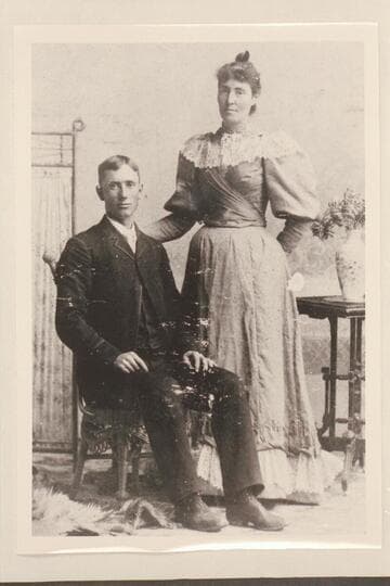 J. A. Scorup and his bride, Emma.  They were married in the Salt Lake Temple 1895, Jan. 2