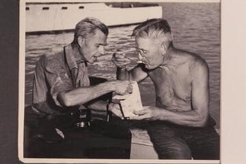 Wayne Hiser and Howard Welty at the end of the 1948 traverse