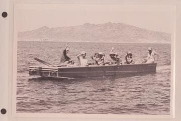 The Aleson party at Pierces Ferry after completing a Grand Canyon traverse and enjoying a ride in Aleson's outboard scow