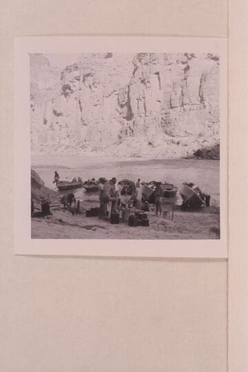 Camp at National Canyon.  The two prop boats on the beach for repair