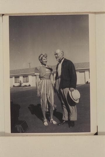 Margaret and Dock Marston after the 1948 run through Grand Canyon.  At Boulder City, Nevada
