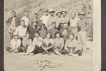 The Wright-Rigg party which left Mexican Hat 1952, June 16, for a run of the San Juan River and Glen Canyon of the Colorado River.  Paul Terry was a member of the party