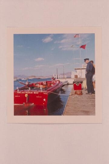 Jet fire boat at dock, Boulder City