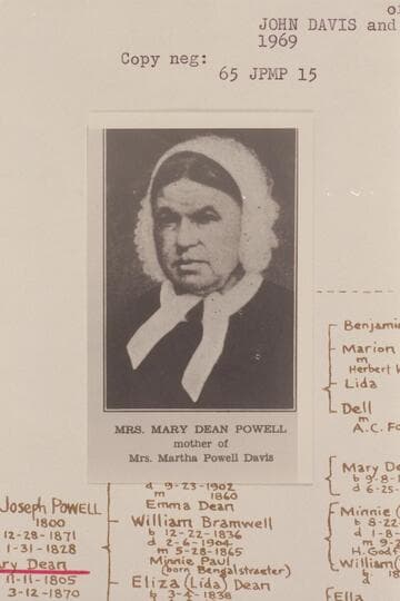 Mary Dean Powell, wife of Rev. Joseph Powell and mother of John Wesley Powell