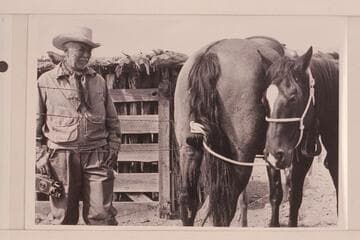 Frank Masland knows horses and insists they don't use this hitch in the East.  The horses are ready to leave Navajo Mountain Trading Post for the edge of Navajo Canyon