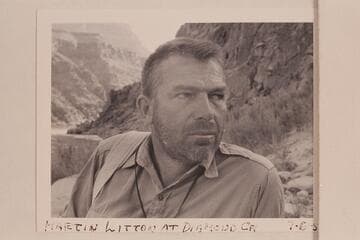 Martin Litton.  Diamond Creek.  Martin went to the River at the foot of Toroweep to tie in with the River parties.  In 1955 he made the traverse of Grand Canyon with the Reilly-Fulmer party
