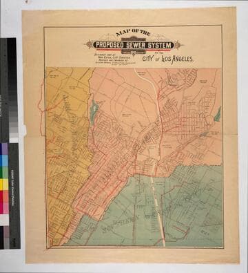 Map of the Proposed Sewer System for the City of Los Angeles