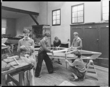 Woodworking shop, Polytechnic Elementary School, 1030 East California, Pasadena. 1935