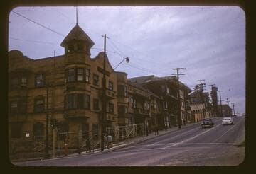 Bunker Hill buildings being wrecked at 1st and Olive Streets